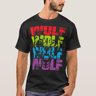 ウルフウルフレトロスタイルヴィンテージ Tシャツ