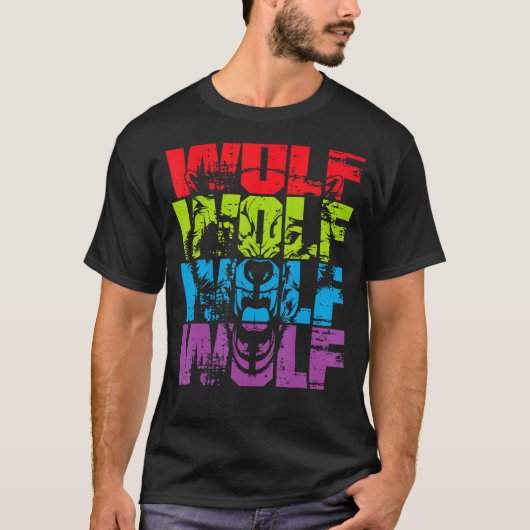 ウルフウルフレトロスタイルヴィンテージ Tシャツ (正面)