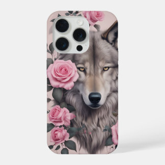 ウルフエレガントとバラiPhone 15 Proケース iPhone 15 Proケース