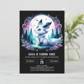 ウルフエレガントモダン誕生日 招待状 (スタンド正面)