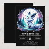 ウルフエレガントモダン誕生日 招待状 (正面/裏面)