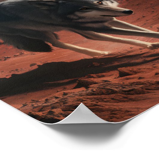 ウルフオンエイリアンプラネット宇宙 ポスター (角)