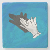 ウルフオンブルー ストーンコースター (正面)