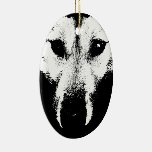 ウルフオーナメントパーソナライズされたウルフパップデコレーション セラミックオーナメント (右)