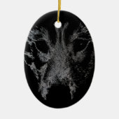 ウルフオーナメントパーソナライズされたウルフパップデコレーション セラミックオーナメント (正面)