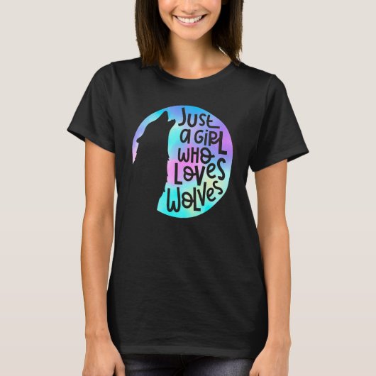 ウルフカッコいいオオカミ女が狼を愛する Tシャツ (正面)