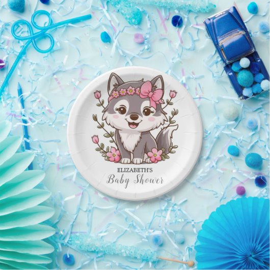 ウルフカラフルかわいらしの赤ちゃんシャワー ペーパープレート (パーティー)