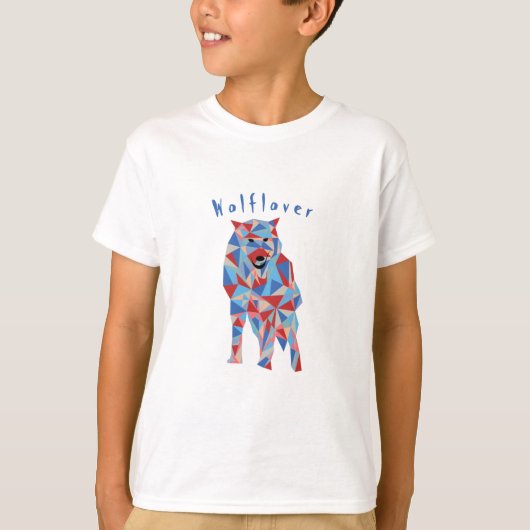 ウルフカラフルォーバー Tシャツ (正面)