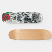 ウルフカラフルオウバラ自然デッキスケートボード スケートボード (横)