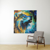 ウルフカラフルハウル タペストリー (インサイチュ)