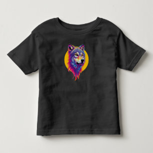 ウルフカラフルポートレート トドラーTシャツ