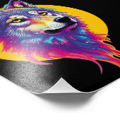 ウルフカラフルポートレート フォトプリント (角)