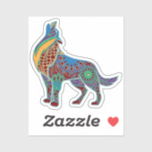 ウルフカラフルマンダラ シール (シート)