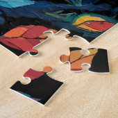 ウルフカラフルモザイクイラストレーション威厳のある ジグソーパズル (側面)