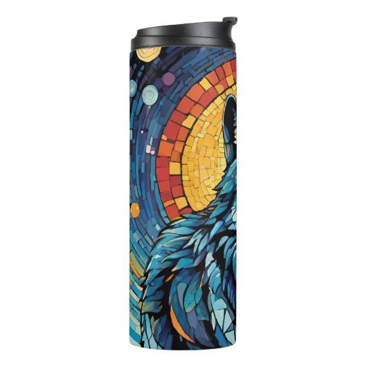 ウルフカラフルモザイクイラストレーション威厳のある タンブラー (回転左)