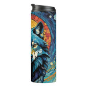 ウルフカラフルモザイクイラストレーション威厳のある タンブラー (回転右)