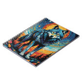 ウルフカラフルモザイクイラストレーション威厳のある ノートブック (左側)