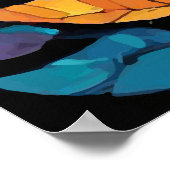 ウルフカラフルモザイクイラストレーション威厳のある ポスター (角)