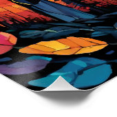 ウルフカラフルモザイクイラストレーション威厳のある ポスター (コーナー)