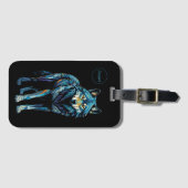 ウルフカラフルモザイクイラストレーション威厳のある ラゲッジタグ (正面横)