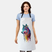 ウルフカラフル エプロン (着用した状態)