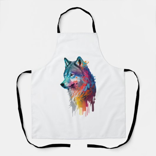 ウルフカラフル エプロン (正面)
