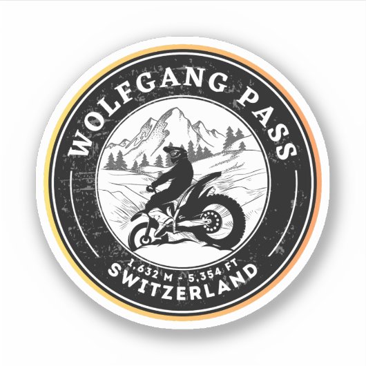 ウルフガングパススイスアルプスのモーターサイクルツアー シール (正面)