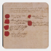 ウルフガング、モーツァルト、ウェーバーの婚姻証明書 スクエアシール (正面)