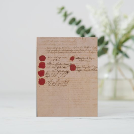 ウルフガング、モーツァルト、ウェーバーの婚姻証明書 ポストカード (スタンド正面)