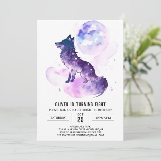 ウルフクブお洒落誕生日 招待状 (スタンド正面)