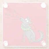 ウルフクリスマスおもしろいかわいい子たち ガラスコースター (裏面)