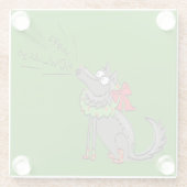 ウルフクリスマスおもしろいかわいい子たち ガラスコースター (裏面)