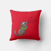 ウルフクリスマスおもしろいかわいい子たち クッション (裏面)