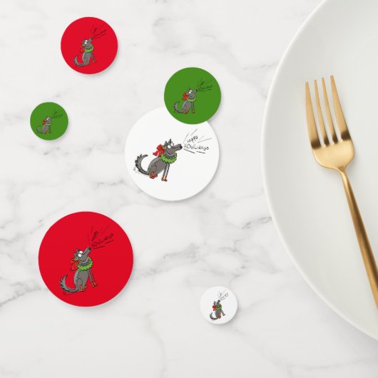 ウルフクリスマスおもしろいかわいい子たち コンフェッティ (グループ)