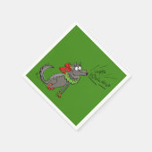 ウルフクリスマスおもしろいかわいい子たち スタンダードカクテルナプキン (角)