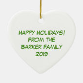 ウルフクリスマスおもしろいかわいい子たち セラミックオーナメント (裏面)