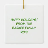 ウルフクリスマスおもしろいかわいい子たち セラミックオーナメント (裏面)