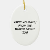 ウルフクリスマスおもしろいかわいい子たち セラミックオーナメント (裏面)