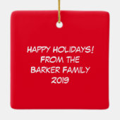 ウルフクリスマスおもしろいかわいい子たち セラミックオーナメント (裏面)