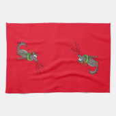 ウルフクリスマスおもしろいの子どもかわいい キッチンタオル (横)