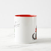 ウルフクリスマスおもしろいの子どもかわいい ツートーンマグカップ (中央)