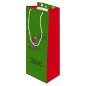 ウルフクリスマスおもしろいの子どもかわいい ワインギフトバッグ (裏面アングル)