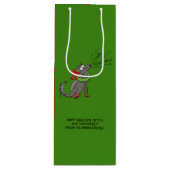 ウルフクリスマスおもしろいの子どもかわいい ワインギフトバッグ (正面)