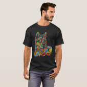 ウルフクールカラフル顔1 Tシャツ (正面フル)