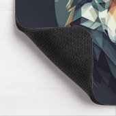 ウルフクール幾何モダン芸術海軍ブルーマスタード マウスパッド (コーナー)