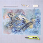 ウルフグレーハンターウォーター色 薄葉紙 (クラフト)