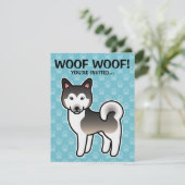 ウルフグレー アラスカンマラミュート 犬 イラスト 招待状 (スタンド正面)
