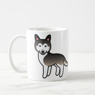 ウルフグレー カートゥーン シベリアンハスキー 犬 コーヒーマグカップ