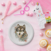 ウルフコード感動的水彩野生動物 ペーパープレート (パーティー)