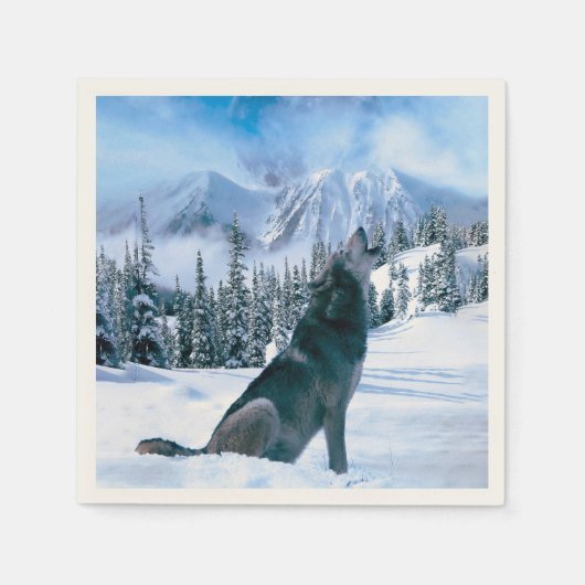 ウルフコール スタンダードカクテルナプキン (正面)